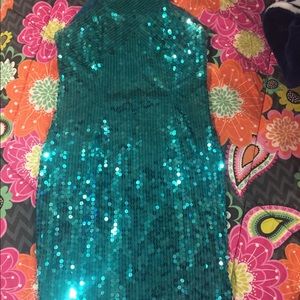 Formal green sequins dress size 10 gently used